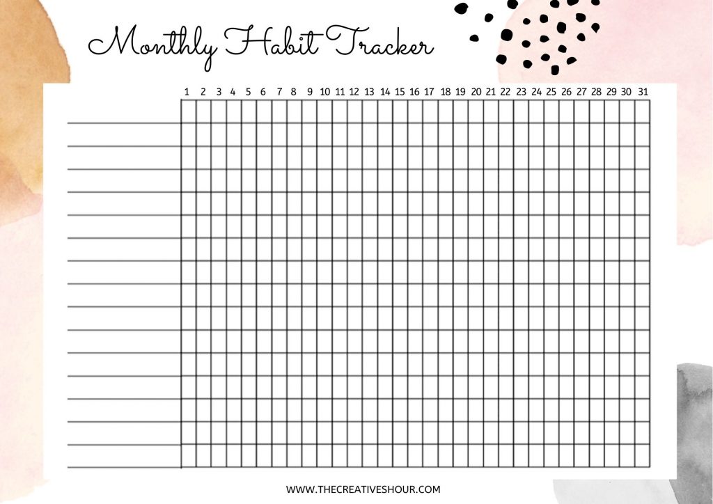 Monthly Habit Tracker Printable