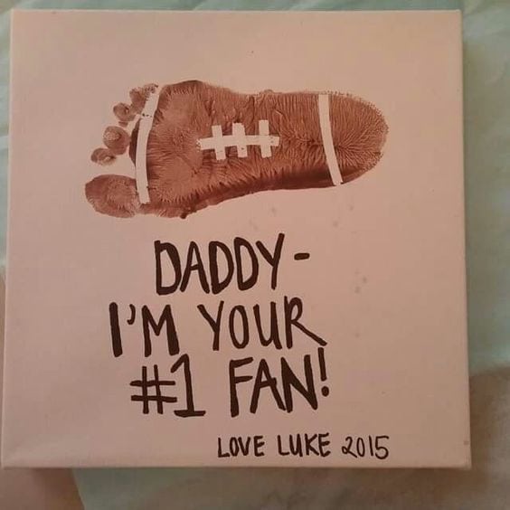 footprint fathers day card for kids