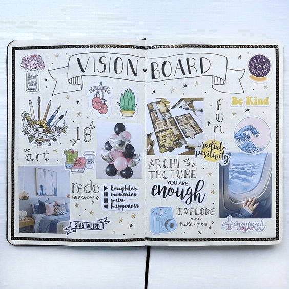 diy bullet journal vision board home project