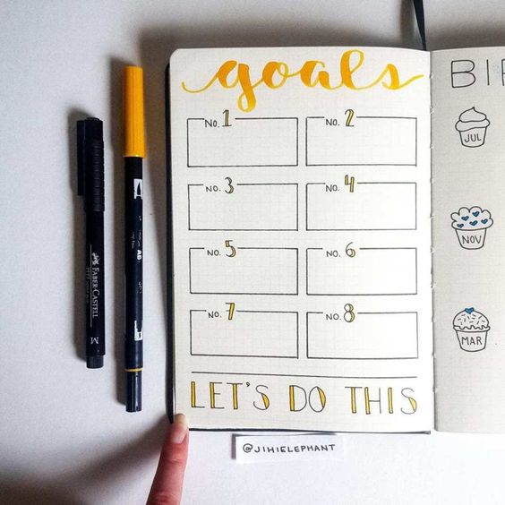 bujo goals list