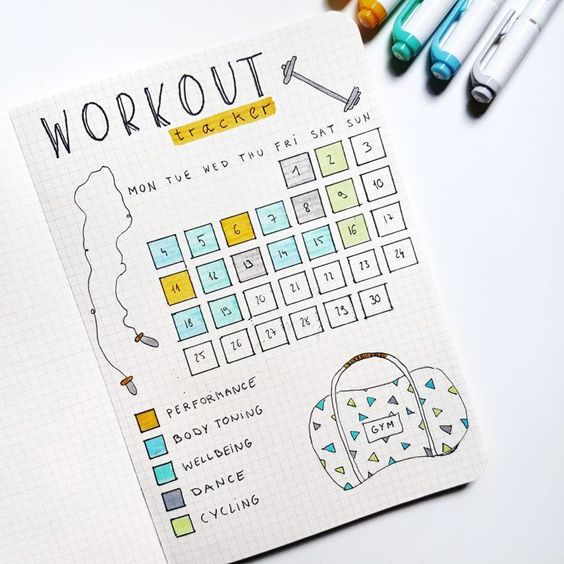 bullet journal fitness tracker