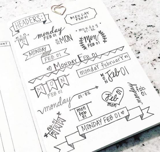 banners for bullet journal