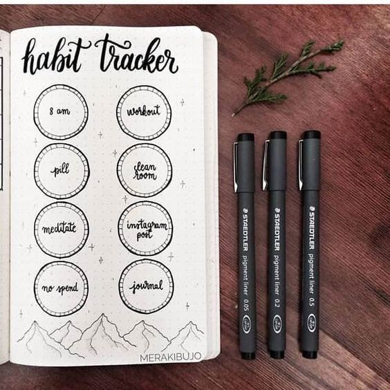 minimalist bullet journal habit tracker