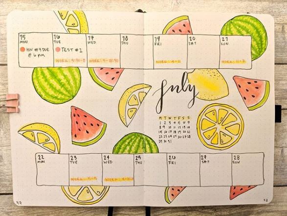 summer bullet journal ideas