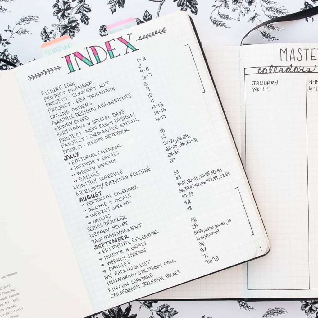 The Bullet Journal Index - 17 Tips and Ideas for Inspiration