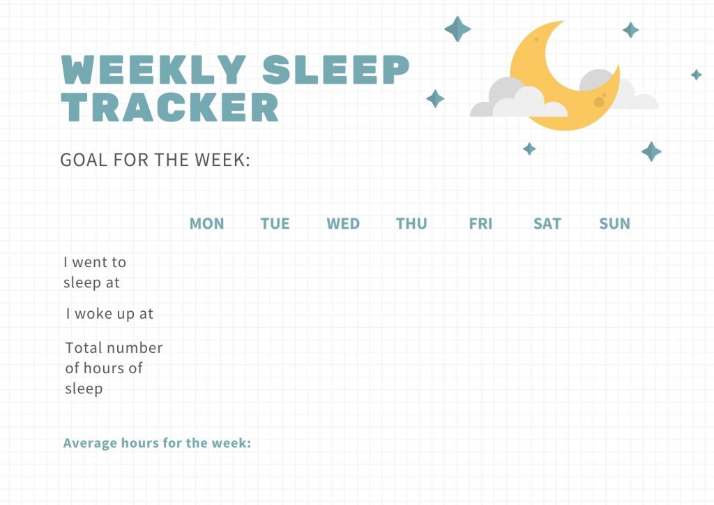 Weekly Sleep Tracker Printable
