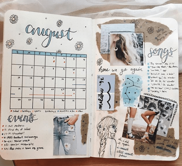august bullet journal monthly