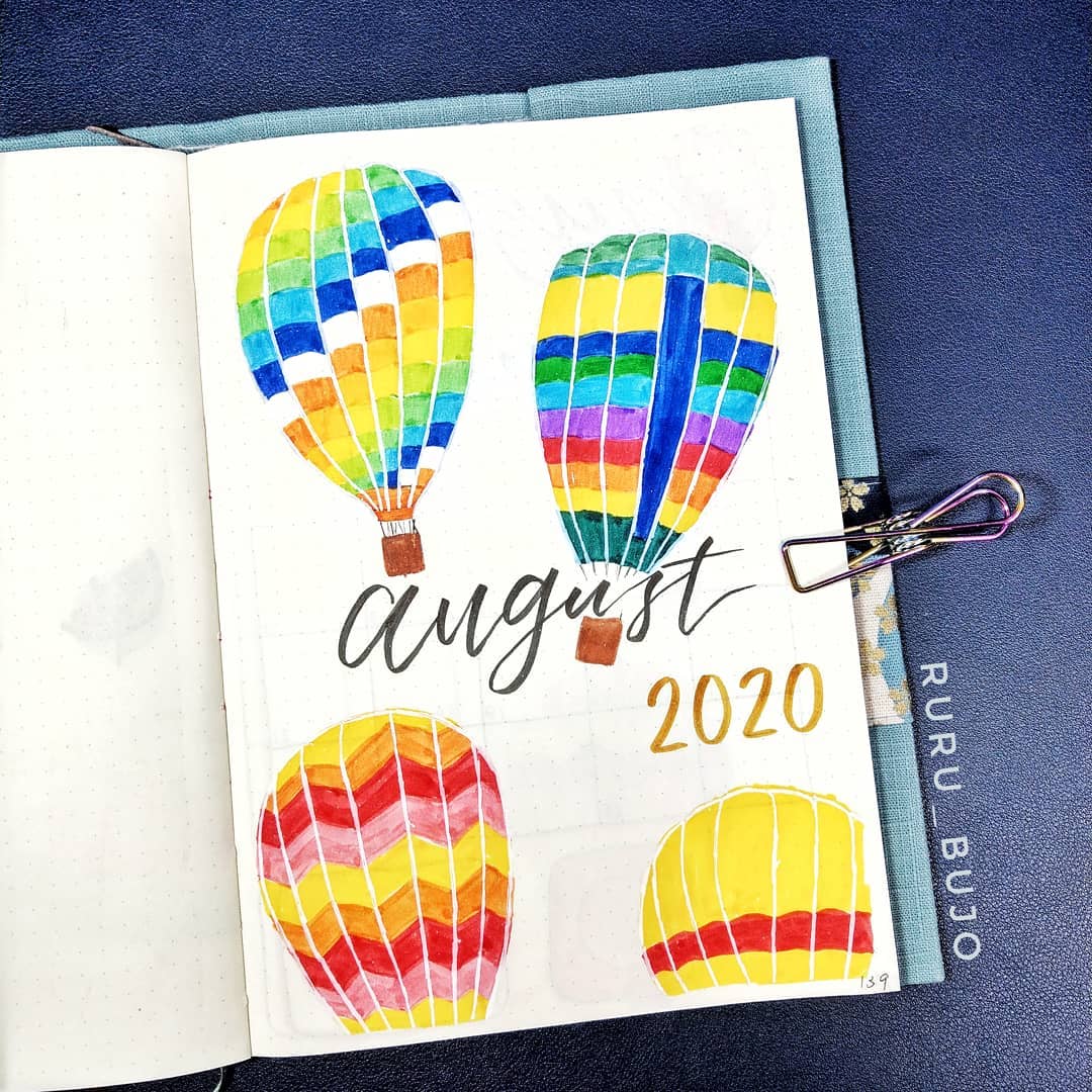 30 Bullet Journal Hot Air Balloon Theme Ideas