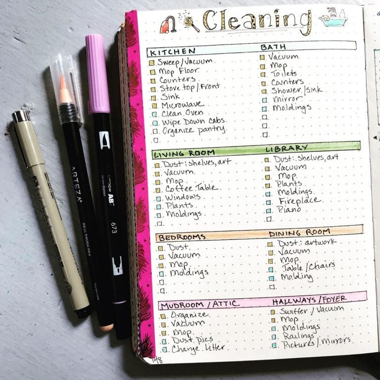 16 Best Bullet Journal Cleaning Schedule Trackers For You|The Creatives ...