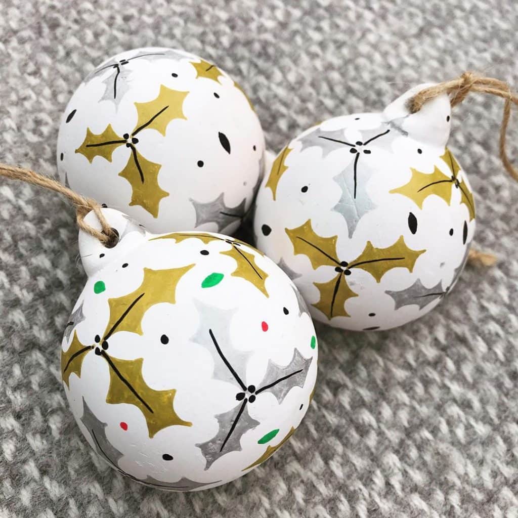 19 Christmas Handpainted Baubles for your Christmas Tree