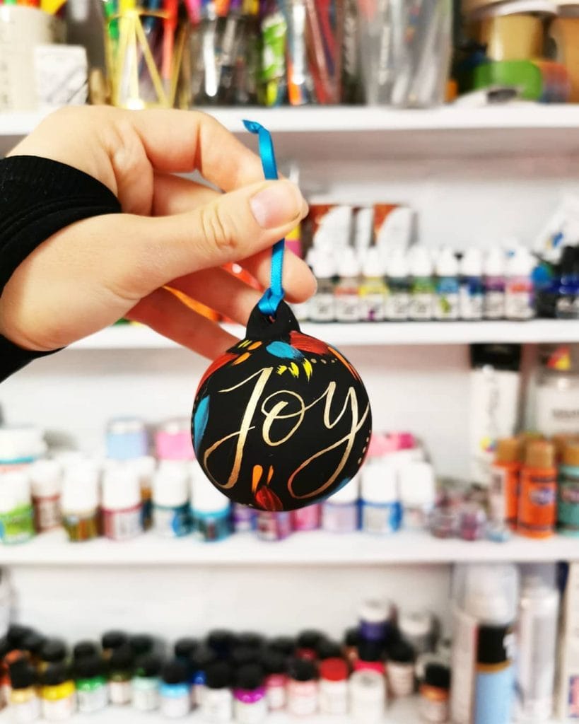 Christmas Hand Painted Baubles Idea