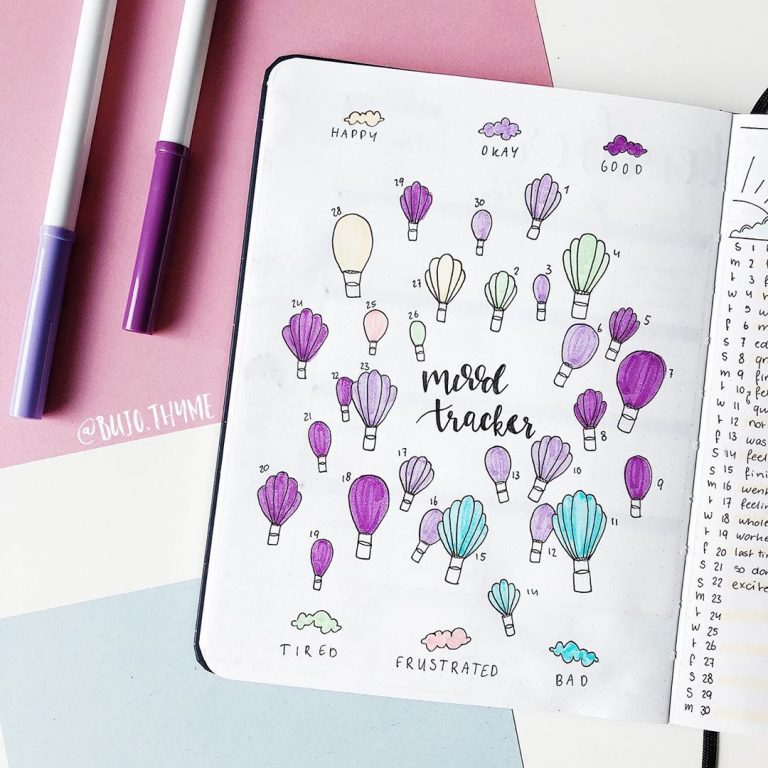 30 Bullet Journal Hot Air Balloon Theme Ideas - The Creatives Hour