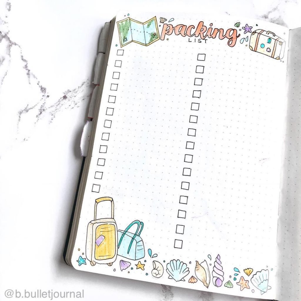 Packing List Bullet Journal