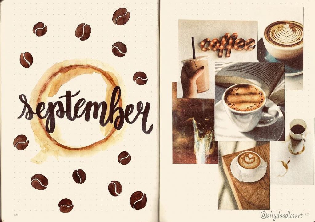 September Cover Coffee Theme Bullet Journal