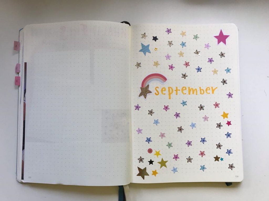 September Cover Star Theme Bullet Journal