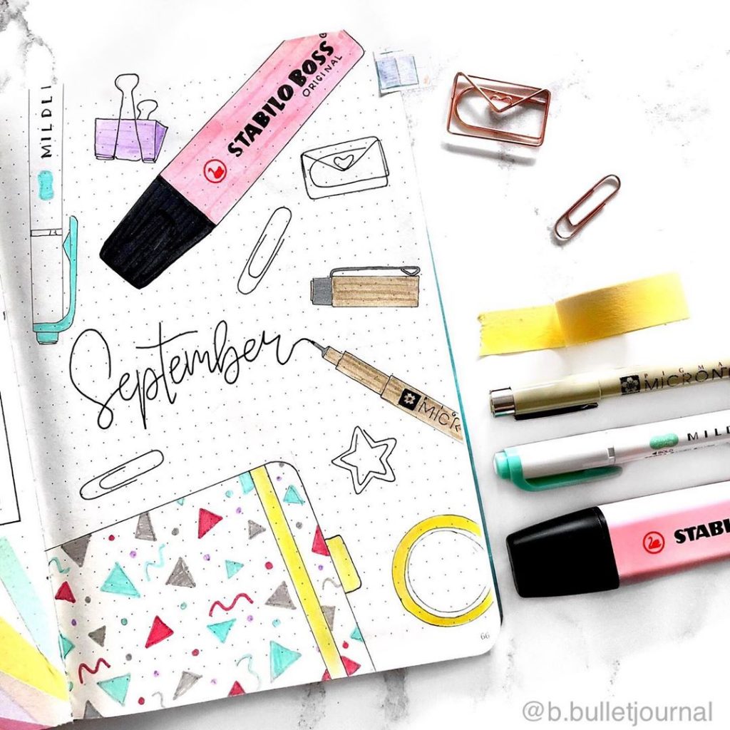 September Cover Stationery Theme Bullet Journal