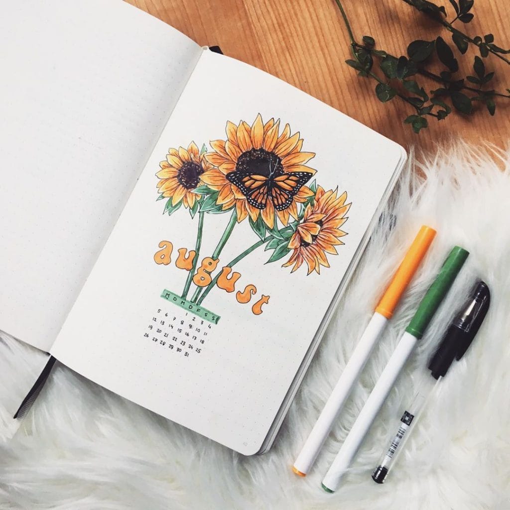 Sunflower Bullet Journal Cover Theme 1