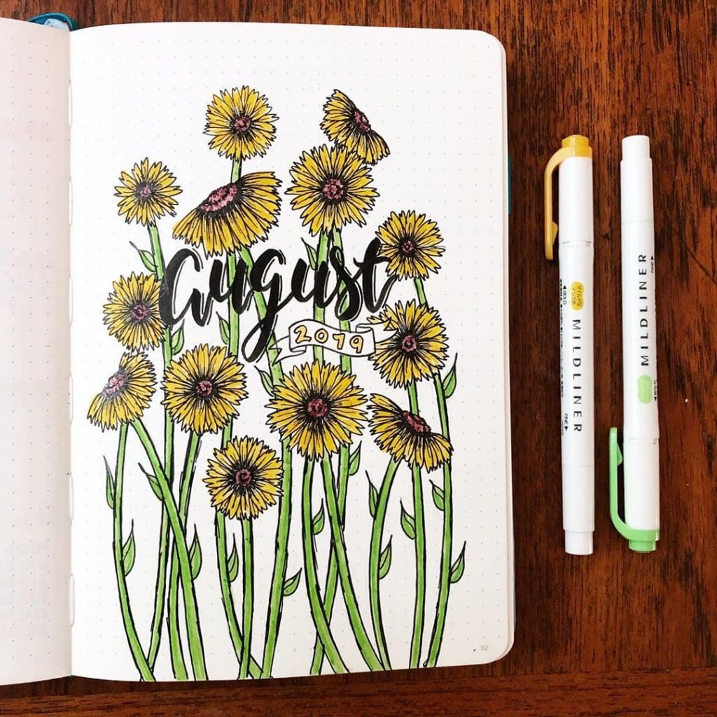 28 Bright Sunflower Bullet Journal Ideas