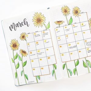 28 Bright Sunflower Bullet Journal Ideas