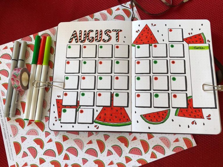 how-to-plan-watermelon-bullet-journal-theme