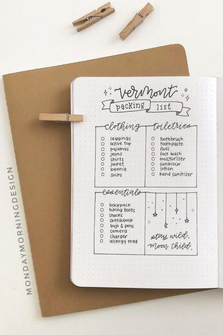 20+ Bullet Journal Packing List Ideas for Better Organization