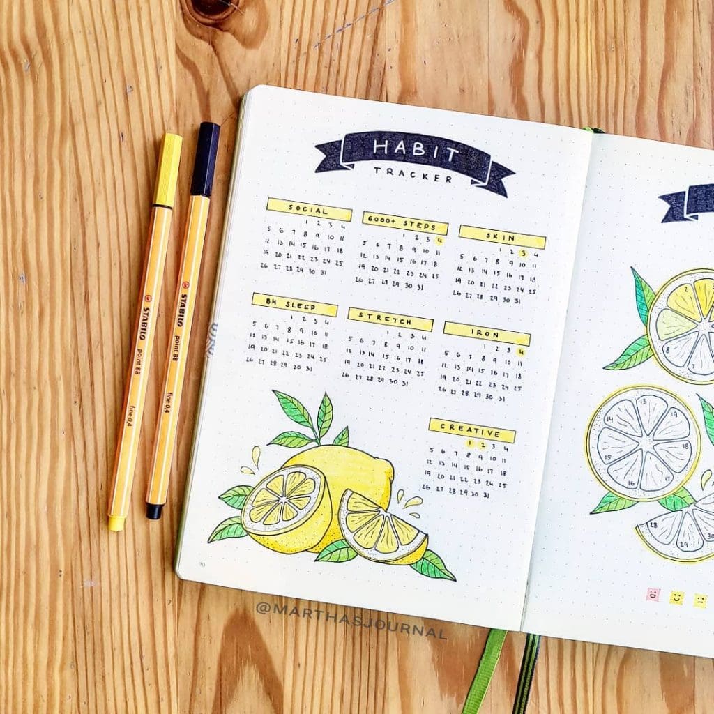 How To Create A Bullet Journal Lemon Theme?