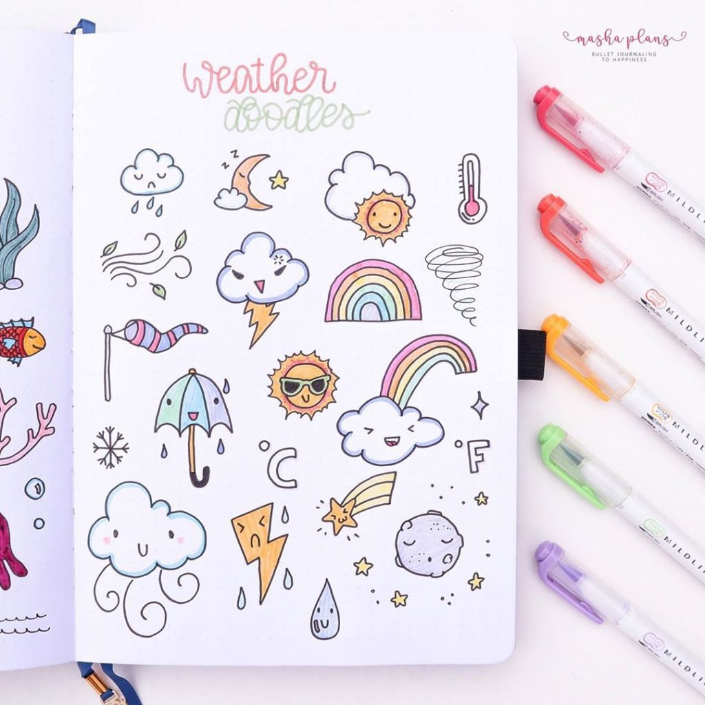 weather bullet journal doodle