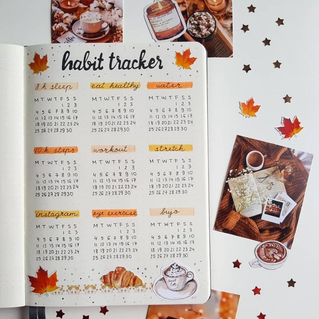 Bullet Journal Fall Theme Habit Tracker 2