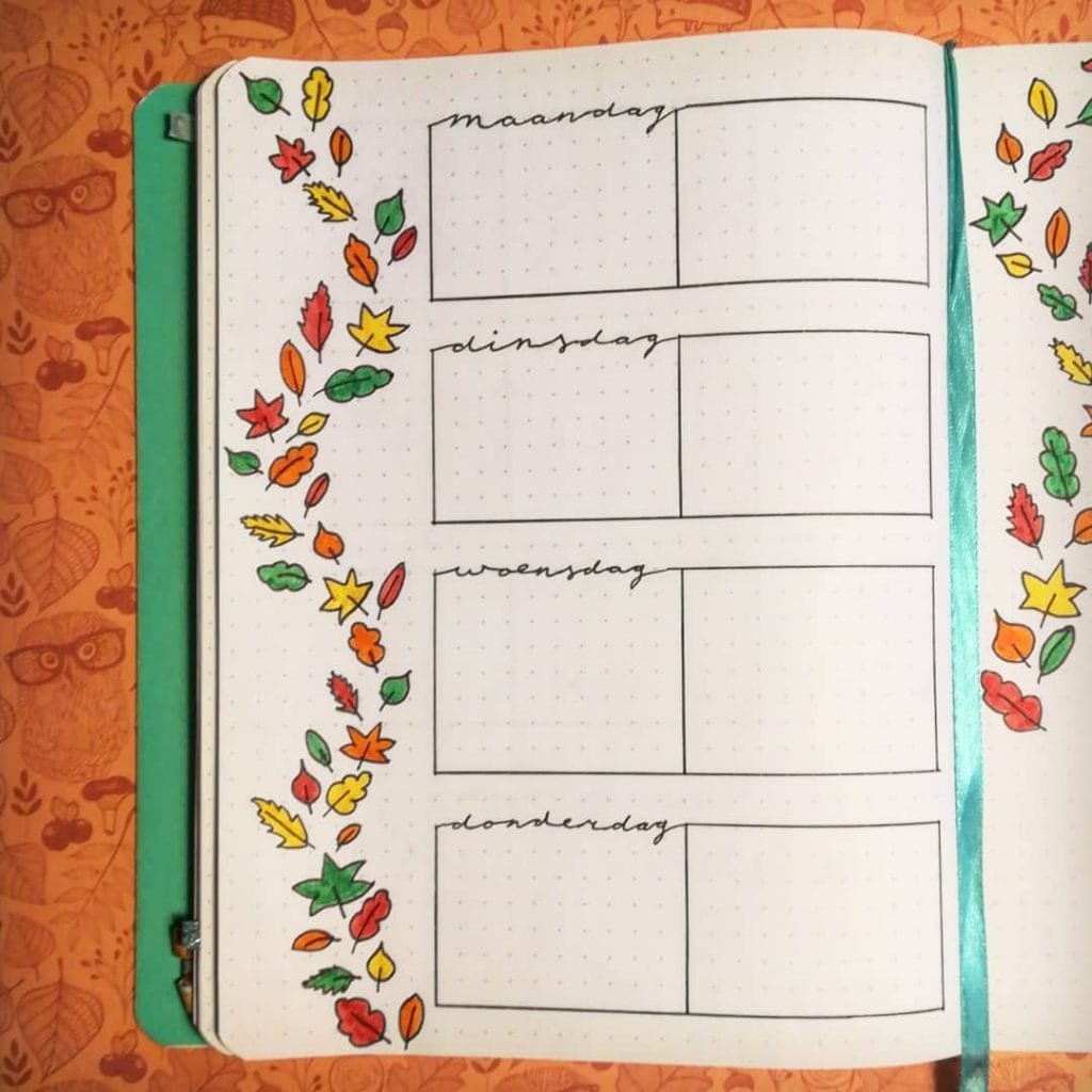 Bullet Journal Fall Theme Weekly Spread 4