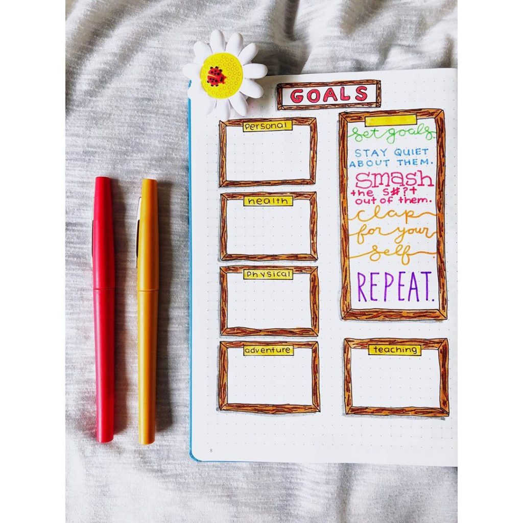 Goals Page Layout ideas 6
