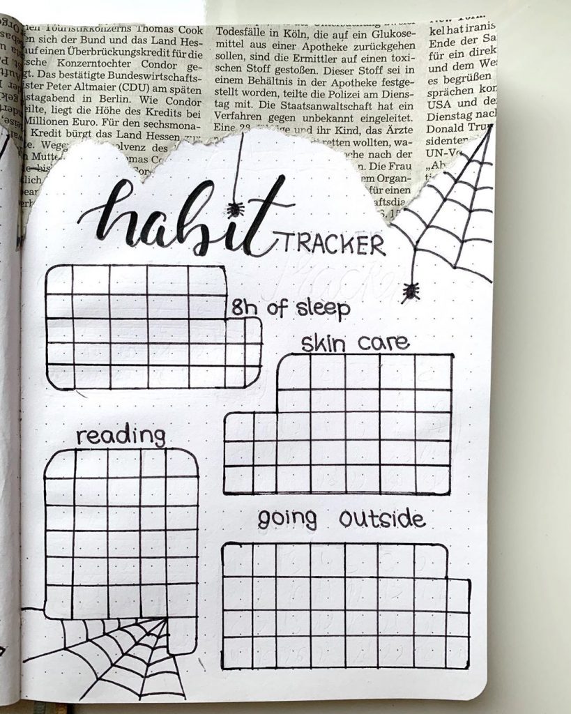 Halloween Bullet Journal Habit & Mood Tracker