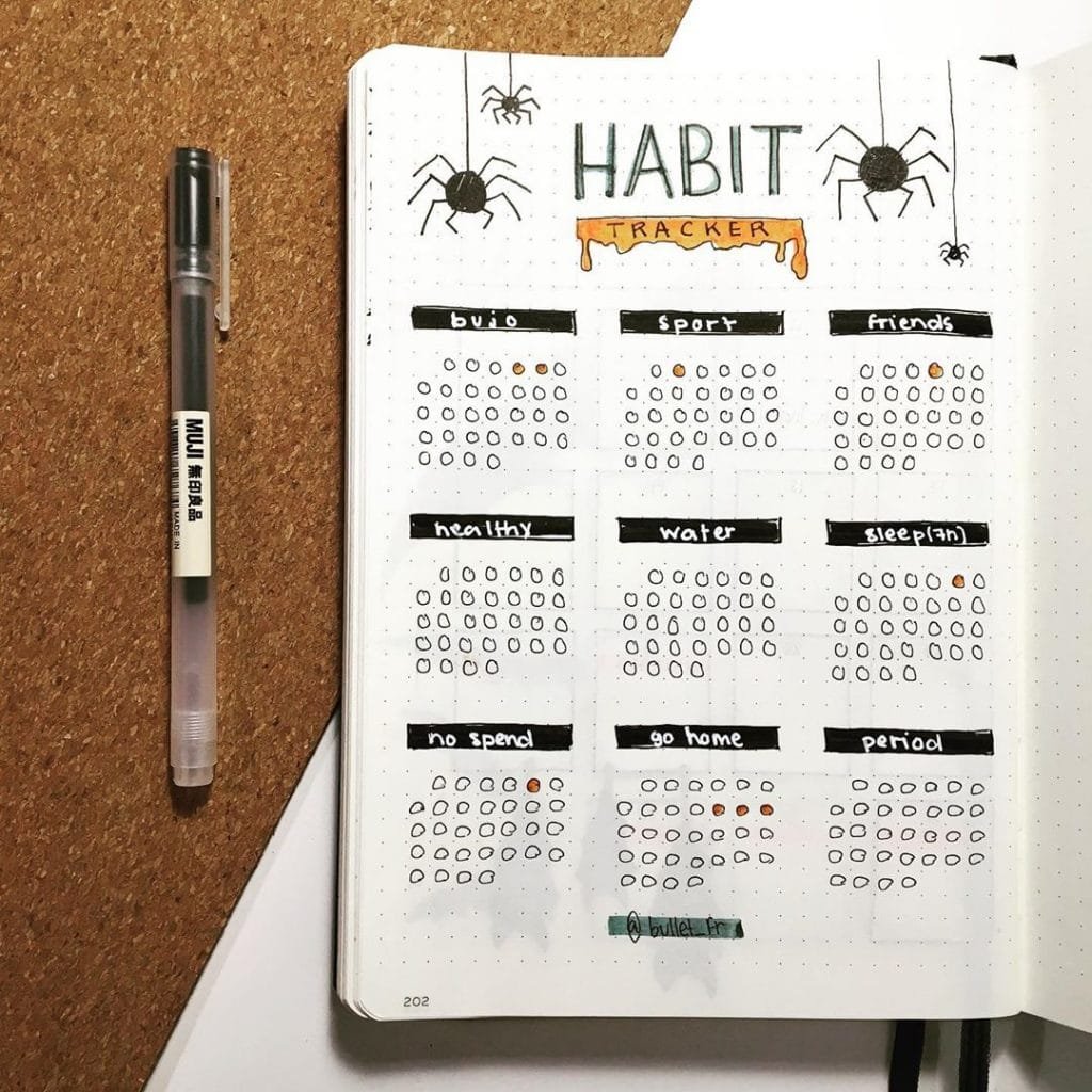 Halloween Bullet Journal Habit Tracker