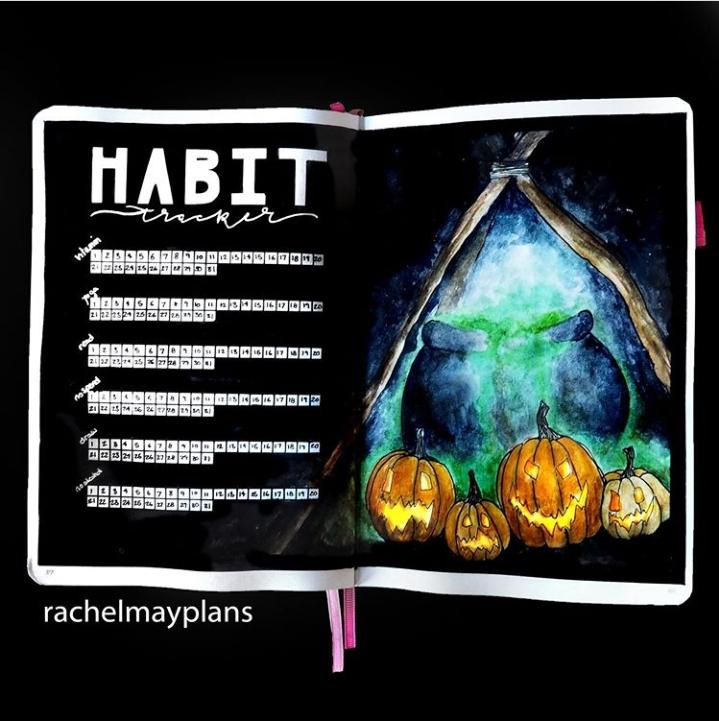 Halloween Bullet Journal Habit Tracker 3