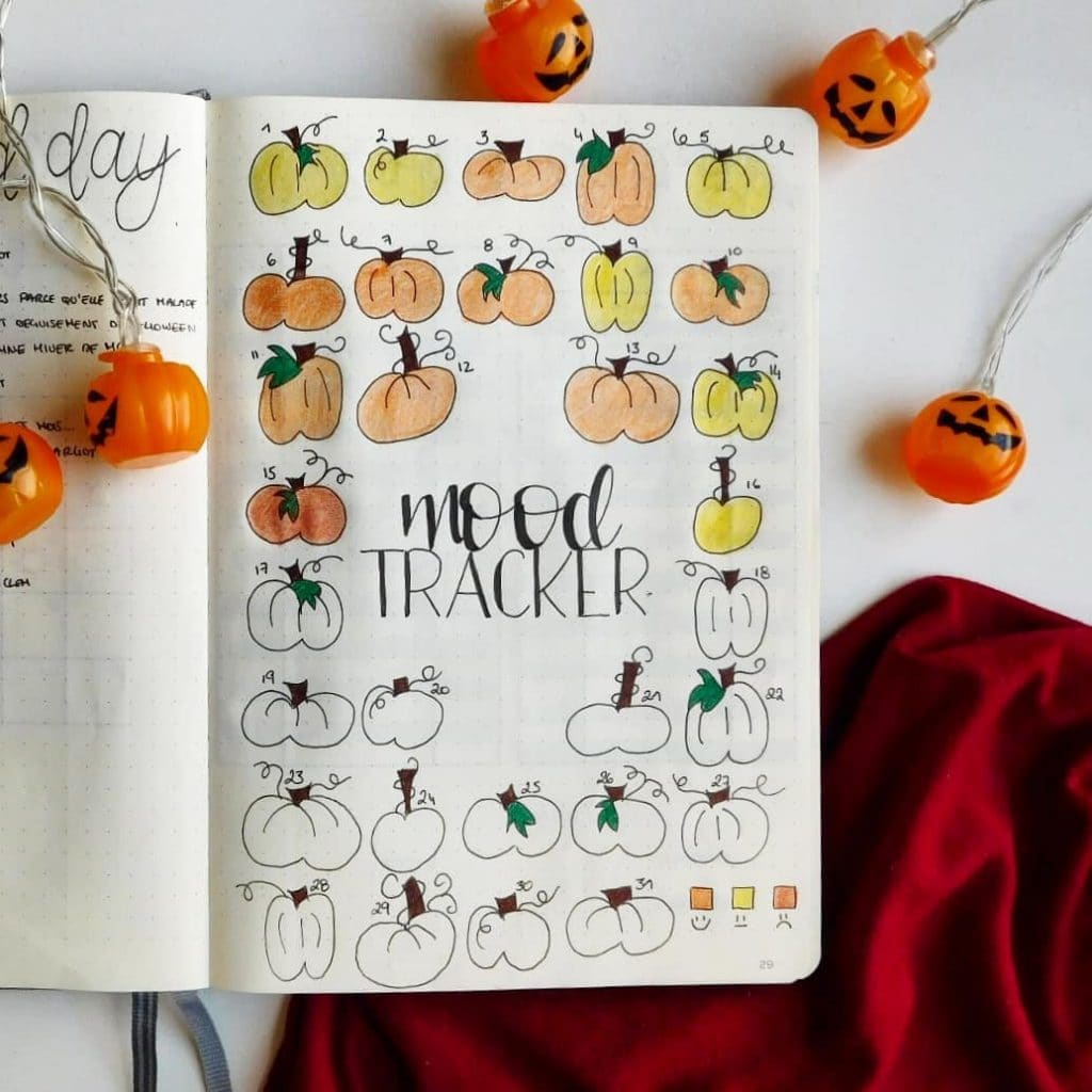 Halloween Bullet Journal Mood Tracker