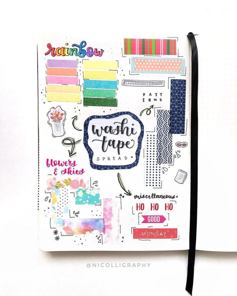 35 Creative Washi Tape Bullet Journal Ideas - The Creatives Hour