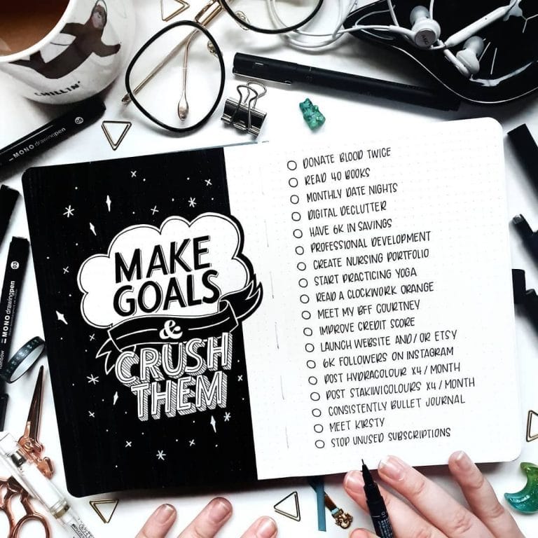 23 Bullet Journal Goals Page Ideas for Inspiration