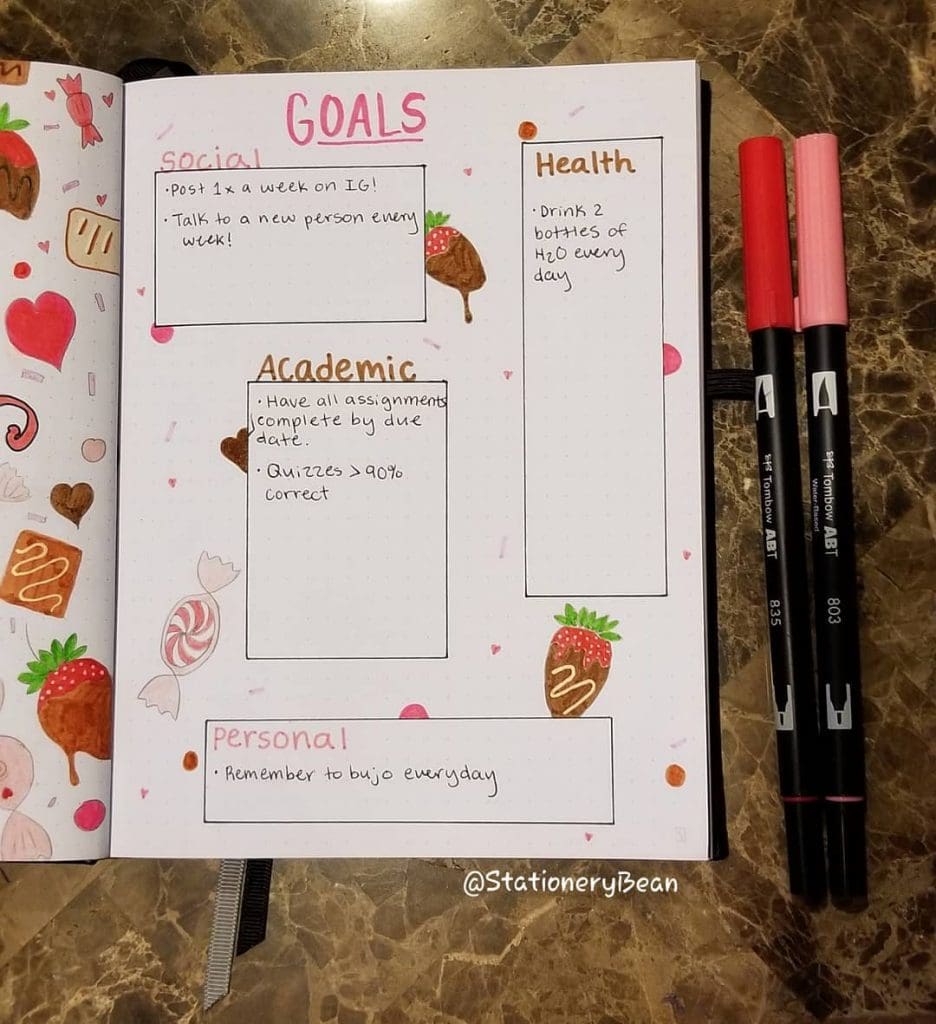 bullet journal goals page ideas 3
