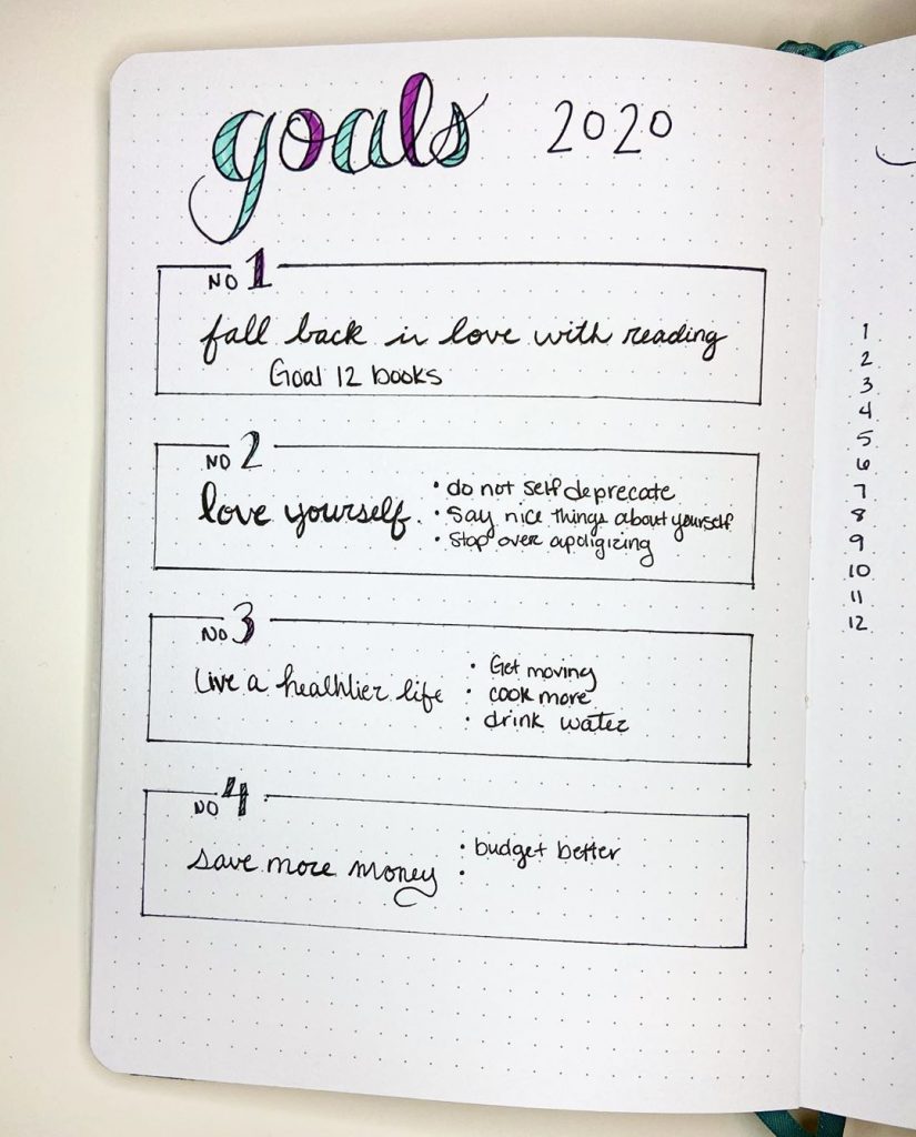 23 Bullet Journal Goals Page Ideas for Inspiration - The Creatives Hour