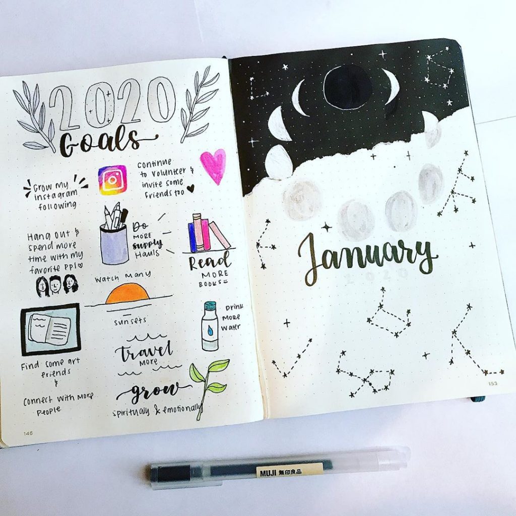 bullet journal goals page ideas 8