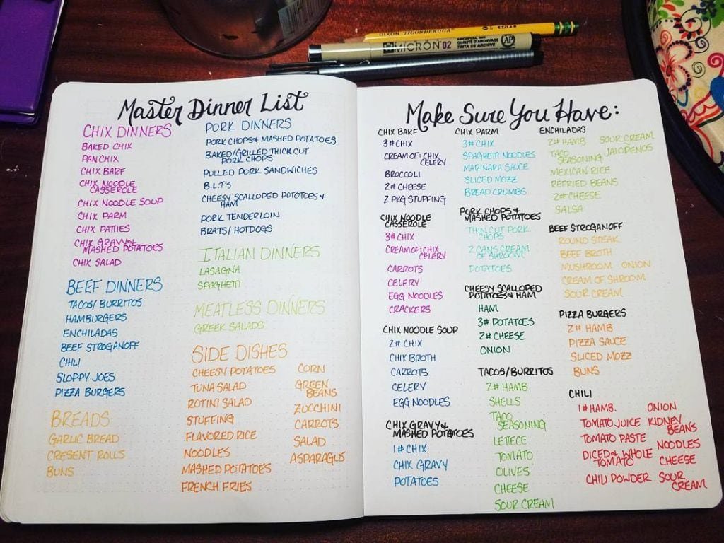 21 Unique Meal Planning Bullet Journal Ideas & Spreads