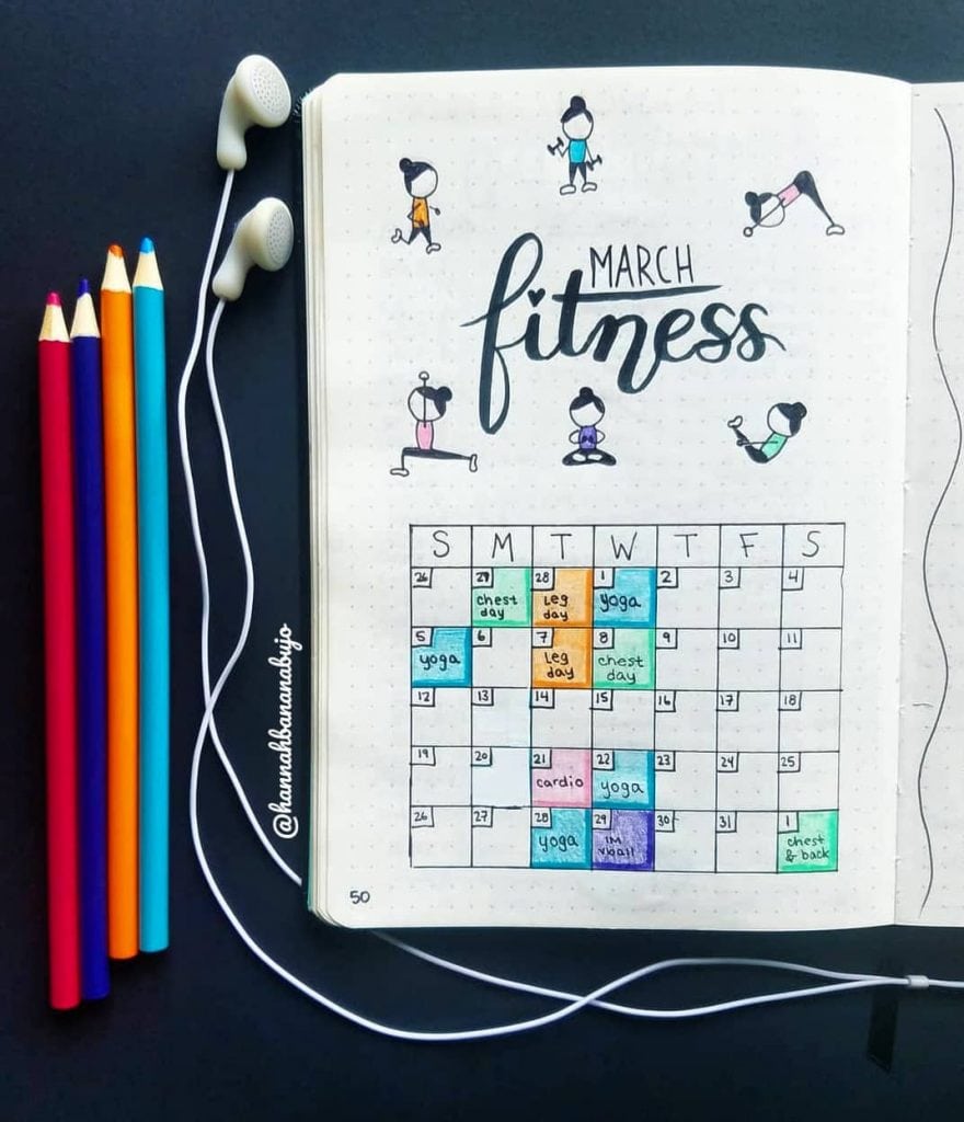 Monthly Fitness Bullet Journal 14