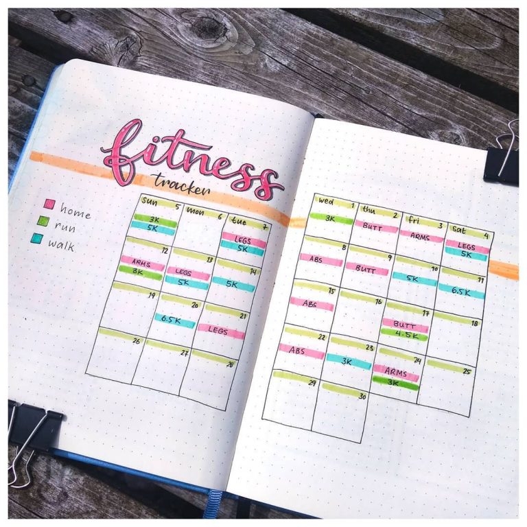 25+ Fitness Bullet Journal Ideas to Keep You Motivated