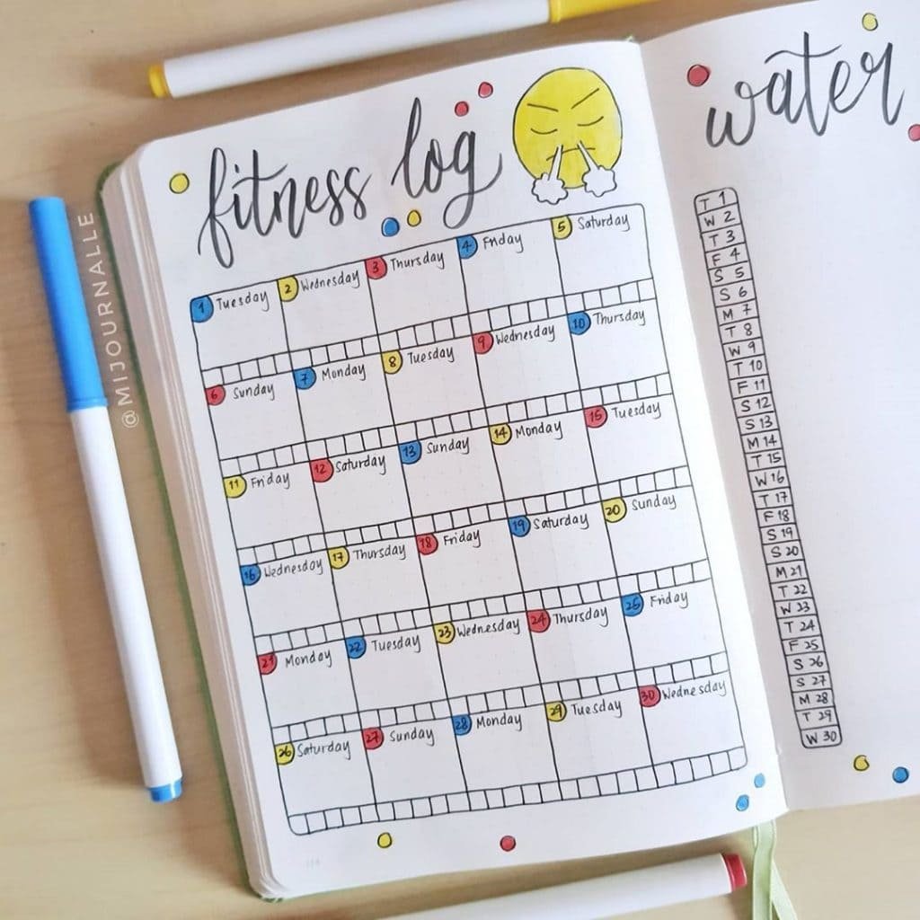 Monthly Fitness Bullet Journal 9