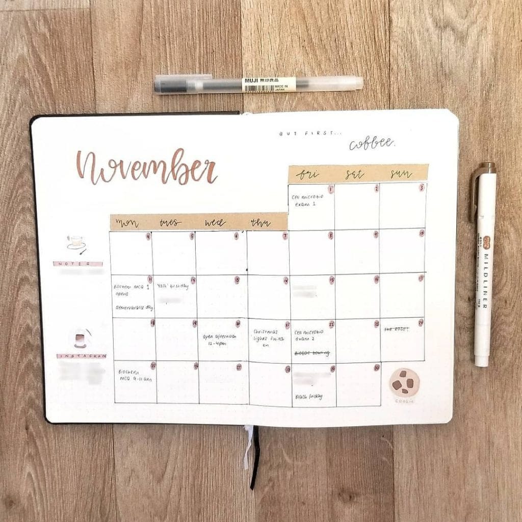 November Bullet Journal Monthly Layout 4