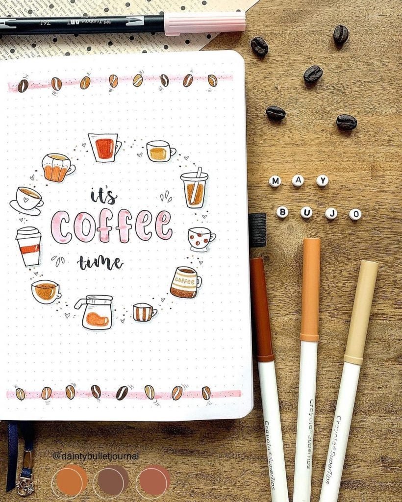 Bullet Journal Coffee Theme Cover Page 4