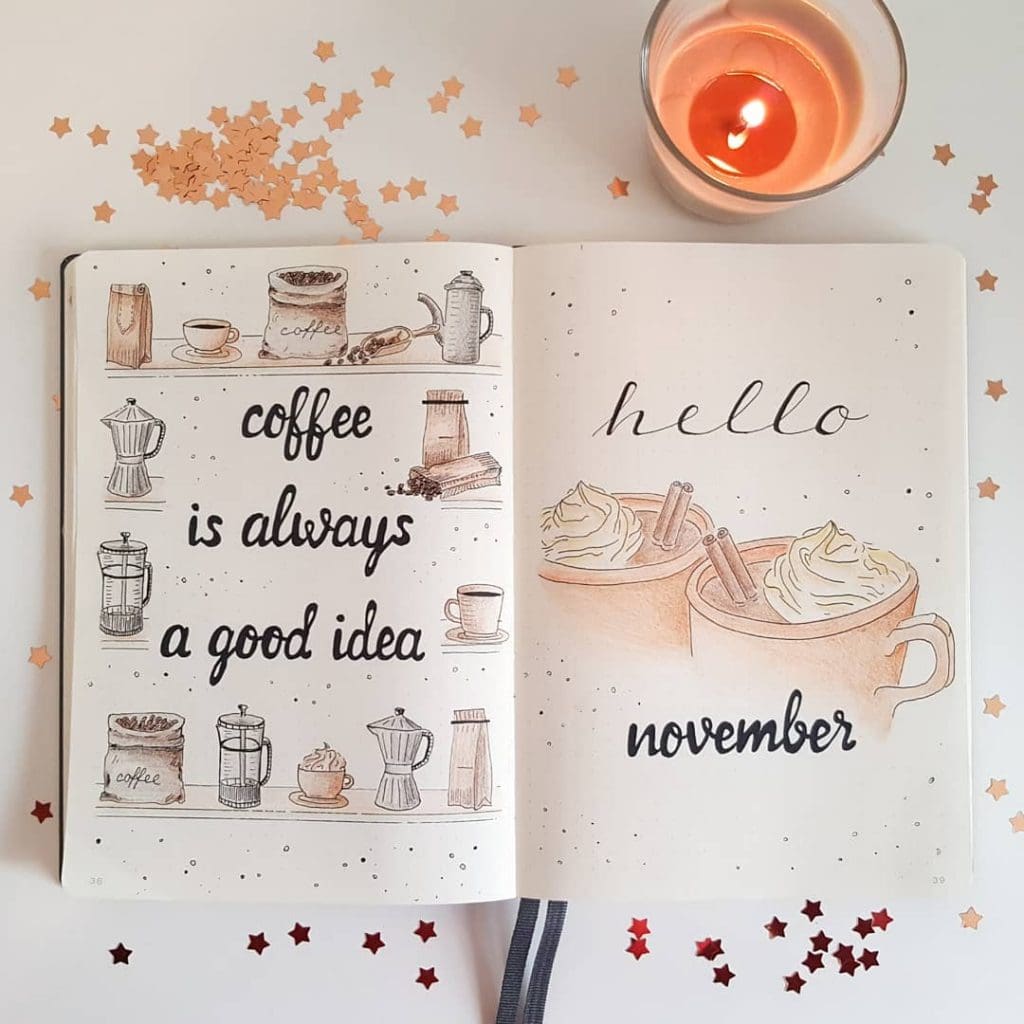 Bullet Journal Coffee Theme Cover Page 7