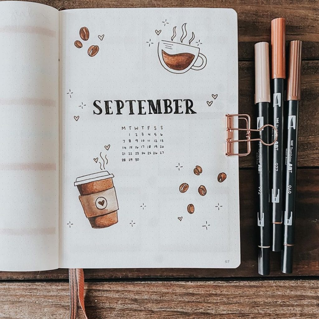 Bullet Journal Coffee Theme Cover Page 1