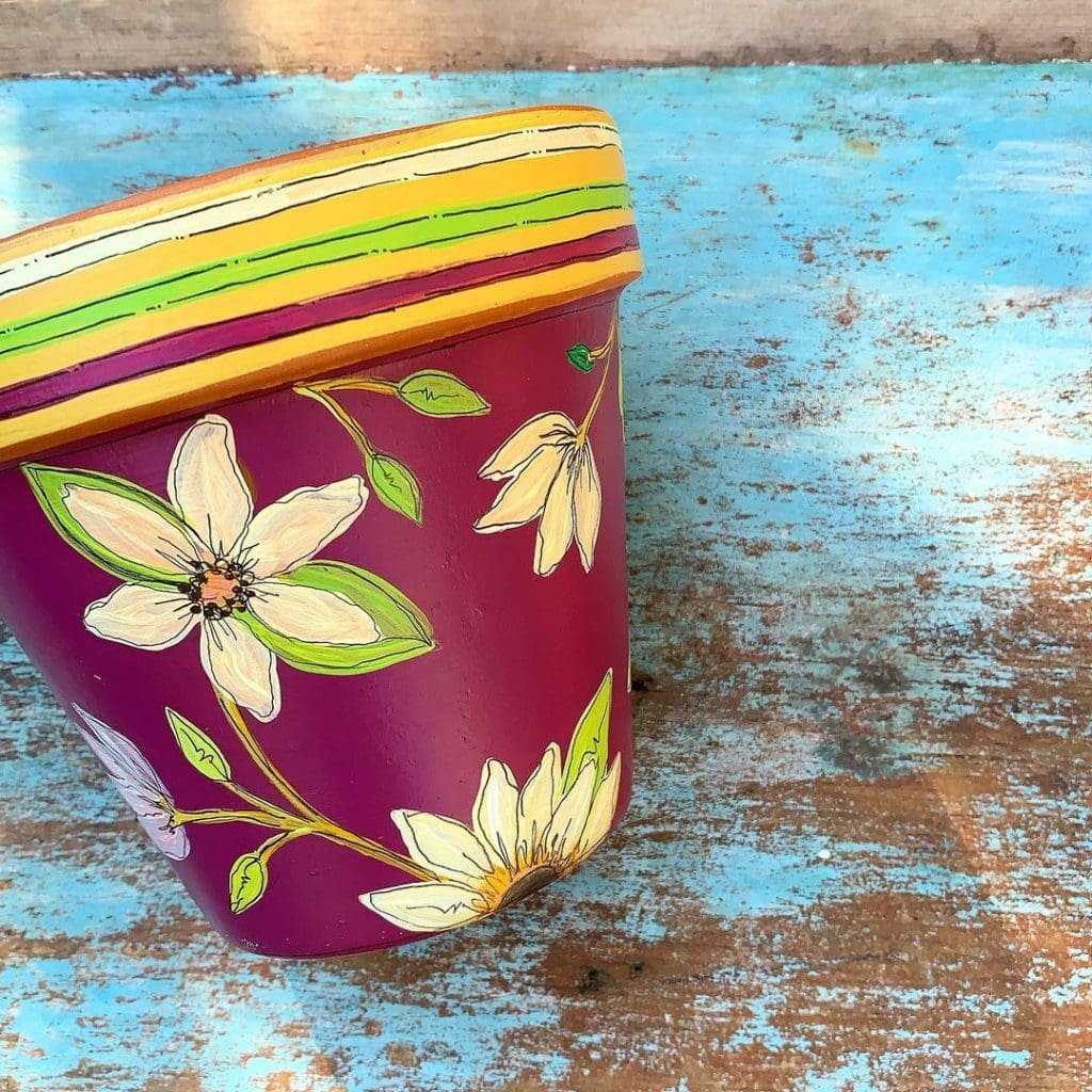 35+ Aesthetic & Cute Hand Painted Flower Pots For 2023