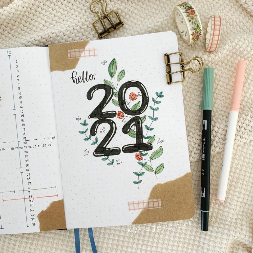 2021 Bullet Journal Cover Page Ideas 10 1024x1024 