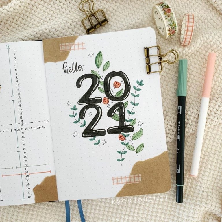 2021 Bullet Journal Cover Page Ideas 10 768x768 